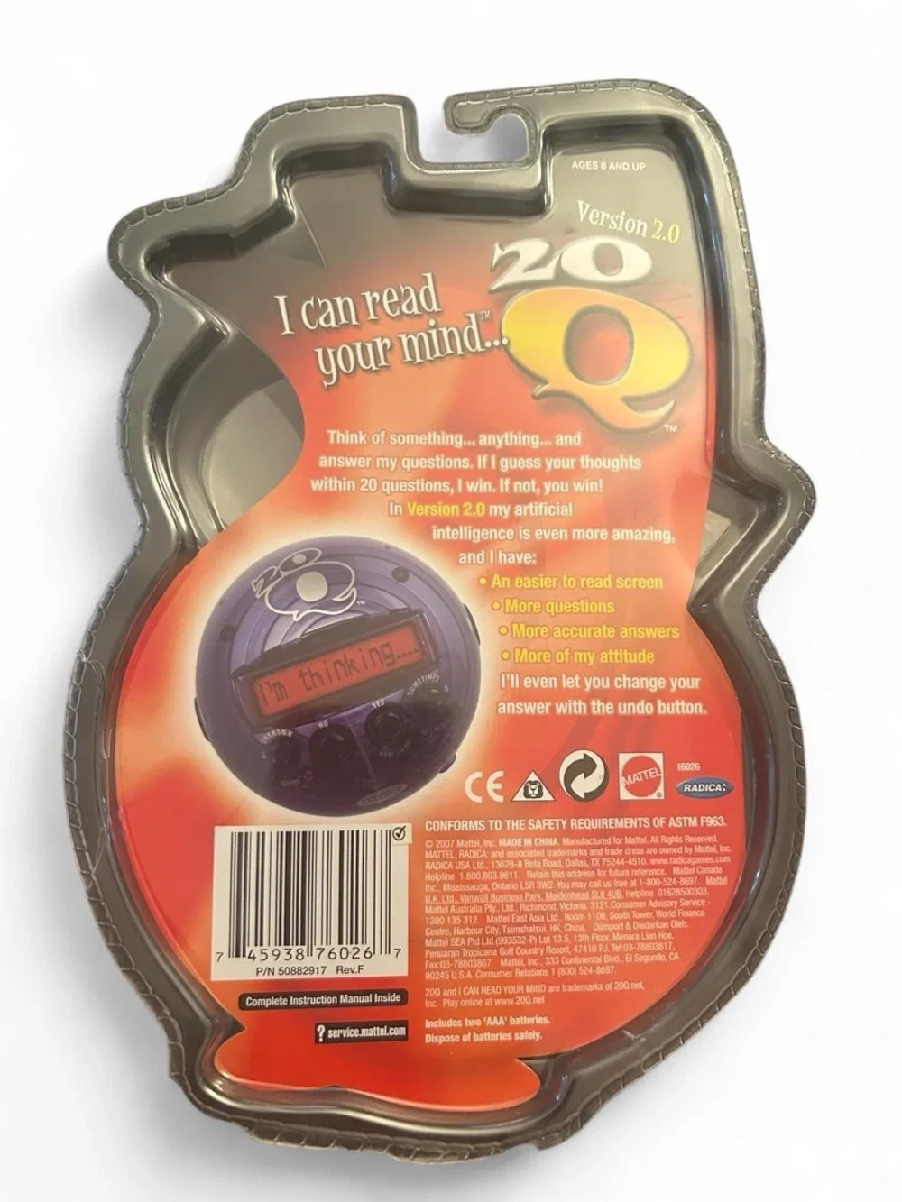 Vintage Radica 20Q Electronic Handheld Game Purple New Sealed Y2K Retro Toy